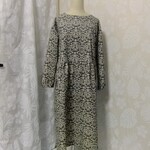 リバティ　コーデュロイ≪モーティーマー≫袖口リボン風ローウエストワンピース（長袖）