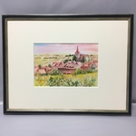 （151）原画　水彩画　風景画　南フランスの小さな村