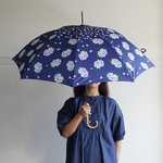 【予約販売】竹の傘 あじさい 紫陽花 ネイビー 晴雨兼用 長傘 ALCEDO 161025 日傘 雨傘