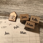 [3個セット][MONTH] 1月～3月 ナチュラルver. - Jan.～Mar. Natural ver. - [ラバースタンプ]