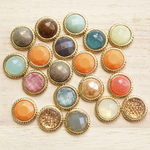 福袋1set 20個 台座付カボション ② 13mm キラキラ 土台 皿 クリア ぷっくり 貼り付け