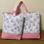 入園入学　うさぎ柄レッスンバッグ&上履き入れ　２点セット