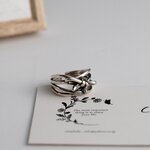 J0045S　S925シルバー　クロス　リボン　指輪　リング