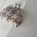 tweed pouch /イギリスツイードのがま口ポーチ