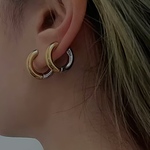 restock ⌇ mix color hoop pierce  ⌘ フープピアス  ミックスカラー バイカラー シンプル ピアス