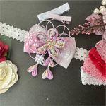  【オーダー品】ベビー ヘアバンド クリップ つまみ細工 和 袴 100日祝い 百日祝い お食い初め ひな祭り 赤ちゃん