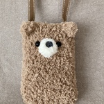 ふわふわブラウンくまちゃんスマホポシェット🧸再販