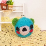 【羊毛フェルト】青色クマさん　ストラップ