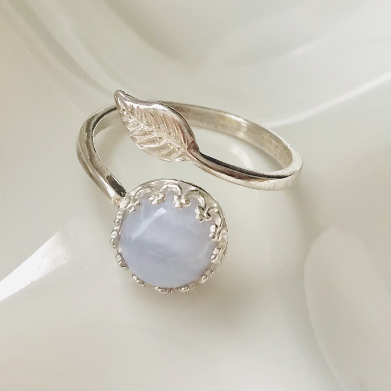 楽天市場】＼1点もの／ブルーレースアゲート シルバー925 リング