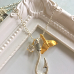 ◓再販◓フィッシュフックとホエールテイルのロングネックレス