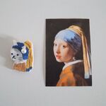 【再販×8】「真珠の耳飾りのネコ」の刺繍ブローチ