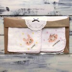 女の子出産祝 名入れガーゼうさぎ
