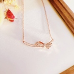 ayako様専用ページ💎✨ピンクゴールドのリボンバーネックレス✨グルーデコ　クリスタルガラス　スワロフスキー　大人リボン
