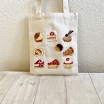 Cafe-sweets☆羊毛刺繍 キャンバストート〜スイーツ&すいーつ🌰🧁🍰