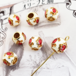 1個 ヨーロピアン ビーズ ロンデル 18KGP 本金メッキ 大穴 ロリィタ ロリータ ゴシック ゴスロリ/ゴールド（Ｂ-113）
