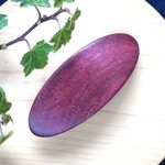 パープルハートのオーバルなバレッタ（パープルOMW3.7）長さ9.1m×幅3.6cm