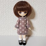 ドール服★ドットのワンピース(あずきミルク)