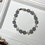 ビーズブレスレット（ブルーグレー）