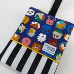1点のみ 上靴入れ 上履き入れ 靴袋 北欧テイスト 男の子  並んだまんまる動物 どうぶつ アニマル くま ぞう きりん ねこ 男の子 ネイビー 紺色