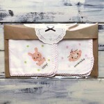 卯年女の子出産祝＊名入れガーゼ おすわりうさぎ&女の子