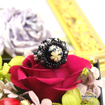 〔再販〕夜桜のリング【転写ビーズ〔さくら〕/カットガラスビーズ ビーズリング】《ビーズアクセサリー》