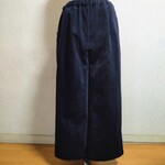 コーデュロイ  ワイドパンツ  ネイビー   紺   Lサイズ
