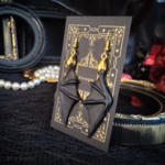 再販【Vamp】蝙蝠羽ゴシックゴールドフックピアス(イヤリング変更可)