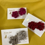 お花のレザーピアス