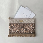 embroidery mulch pouch M /インド刺繍リボンのマルチポーチ
