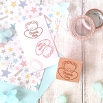 『モフモフくまちゃん♥thankyou』消しゴムはんこ