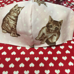 ねこちゃんとドット★大人用立体マスク★ハンドメイド