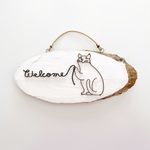 のんびり猫のWelcomeウッドプレート