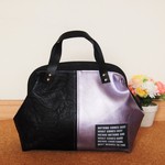 パカッと開くハンドバック！！　  ブラック＆パープル