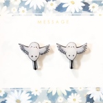 ～小さなピアスシリーズ～シマエナガ(B)ピアス/ノンホールピアス(樹脂イヤリング)