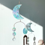 レジンとクリスタルボールのサンキャッチャー Pastel resin moon & rain
