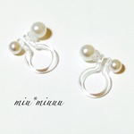 【再販】*パール&パール 樹脂ノンホールピアス*