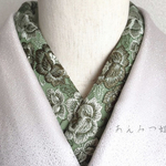 洗える刺繍半衿　みどりの薔薇