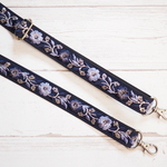 ショルダーストラップ＊インド刺繍リボン＊長さ調節可能＊ネイビー