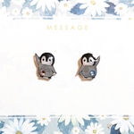 ～小さなピアスシリーズ〜子ペンギンのピアス/ノンホールピアス(樹脂イヤリング)