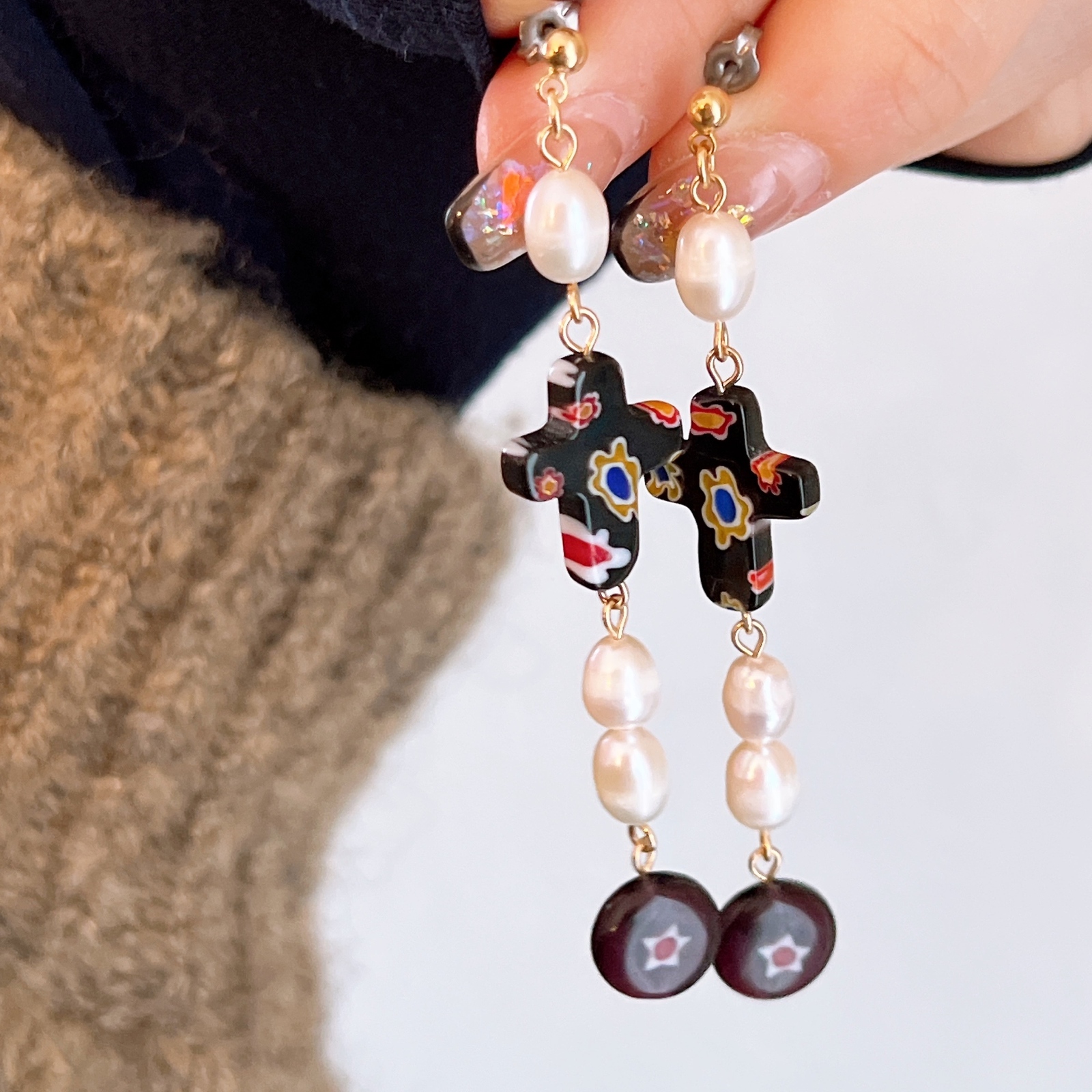 ビーズ ヘアゴム シュシュ パワーストーン モリオン