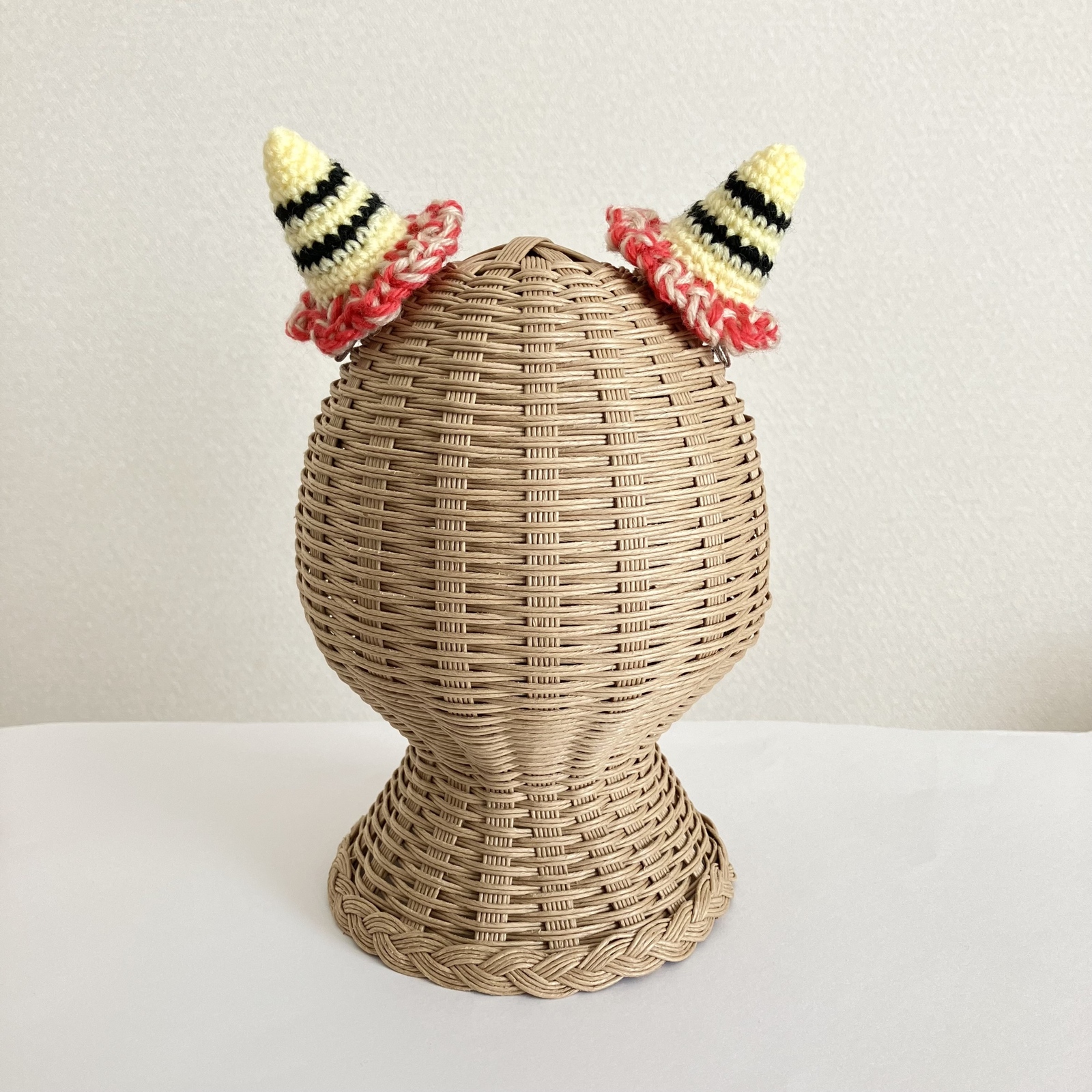 鬼のベビーヘアクリップ　節分 赤鬼のベビーヘアクリップ☆節分 手編み 1個 - rumo's room