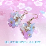 🌸［再販］八重桜🌸　ピアス　樹脂ピアス　ノンホールピアス　イヤリング　桜ピアス　ひな祭り　お花見　デート　春