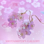 🌸Thanks100🌸　［再販8］🌸桜　ひらひら🌸　耳飾り🌸　桜　桜ピアス　春　卒業式　入学式　デート　お花見　ピンク　パープル　ひな祭り　#minne_new