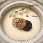 『送料無料』circle crochetのストレートブローチ　ブラウンカラー　《ストールピンに変更可》