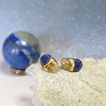 流星群＊Lapis lazuli×Rutile quartz＊金継ぎピアス／S size 