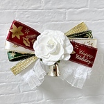 【犬服】クリスマス犬チョーカー　クリスマス犬リボン