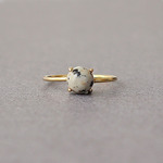ダルメシアン ジャスパー ラウンドカボション 6×6mm /  Silver925指輪 