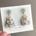 ［耳のドレス］くすみアクアブルー