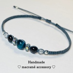 🛍 #149   ♡ロイヤルブルータイガーアイ&モリオン天然石♡ブレスレットorアンクレット