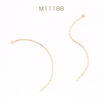 M11188  18個  チェーンチャーム 0.7×60mm ゴールド  3X（6ヶ）